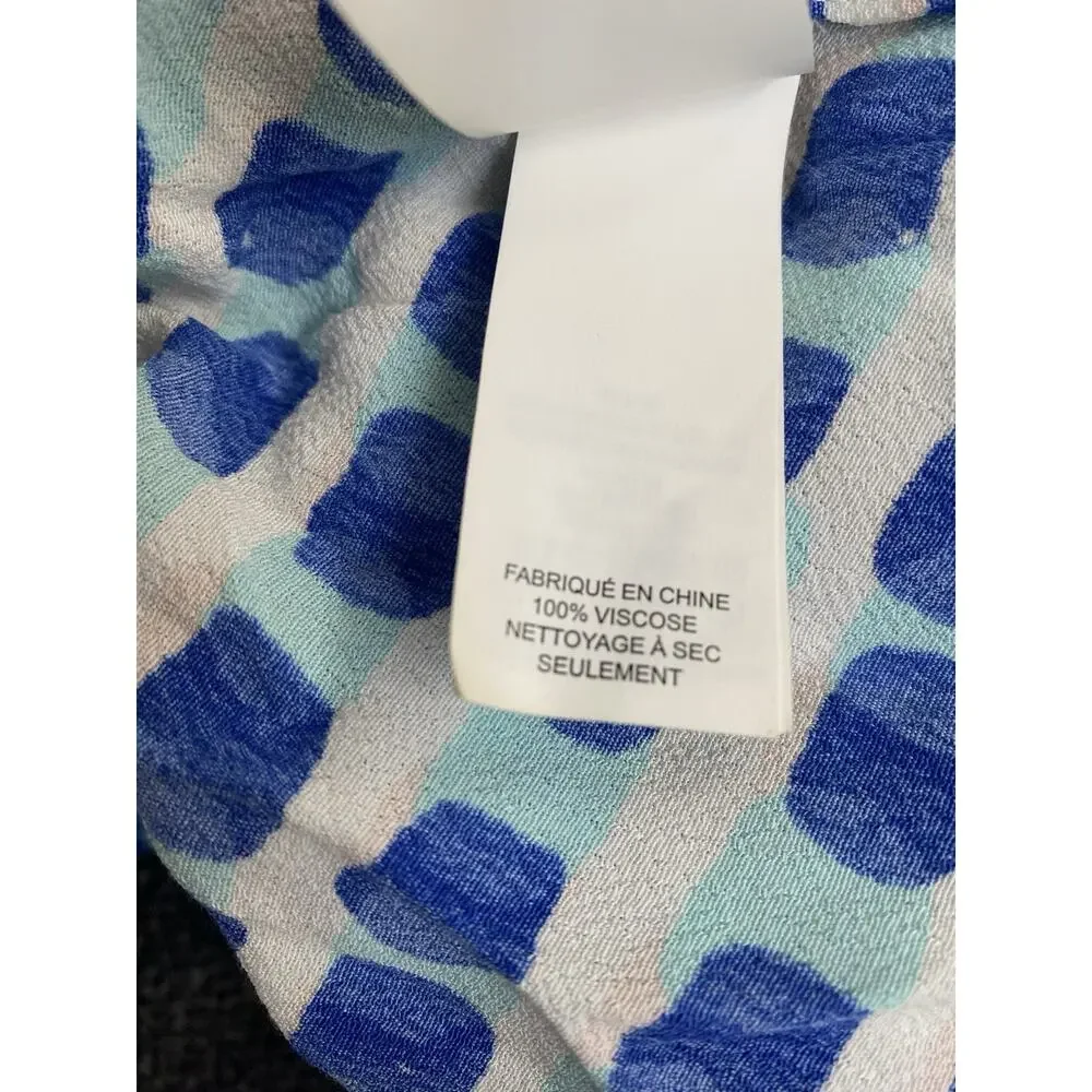 Kate Spade Island Stamp Tie Waist Sleeveless Dress Breath Of Fresh Air V Neck XS